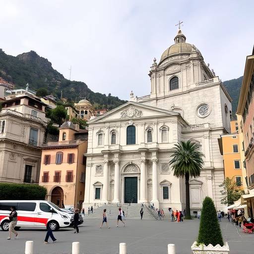 Piazza Duomo di Amalfi con la maestosa Cattedrale di Sant'Andrea