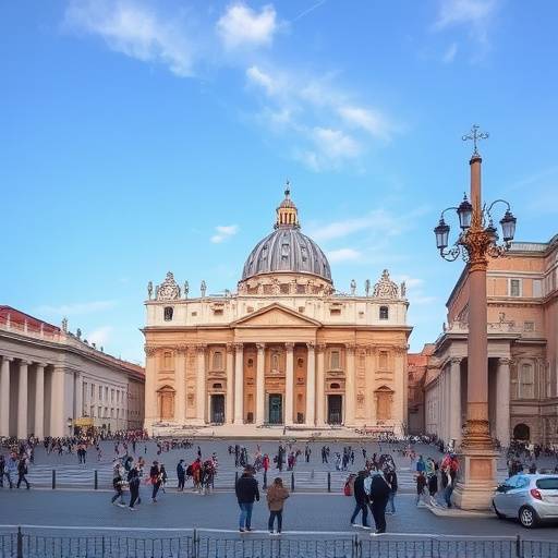 Piazza San Pietro con la Basilica sullo sfondo