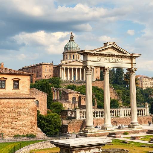 Rovine del Foro Romano con il Campidoglio sullo sfondo