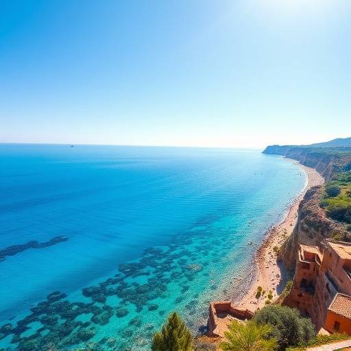 Veduta panoramica della costa siciliana con il mare cristallino